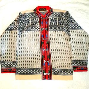 Nordstrikk Norwegian Nordic Wool Cardigan Sweater